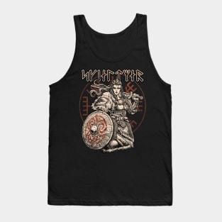 Viking Shieldmaiden Futhark Runes Norse Female Warrior Tank Top